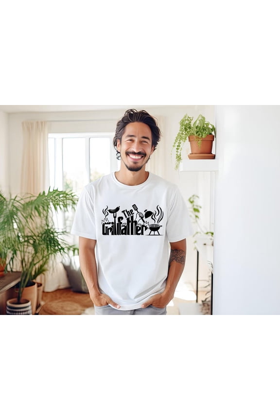 Unisex The Grillfather Bbq Dad T-Shirt Cotton Graphic Tee-All Size S-5Xl
