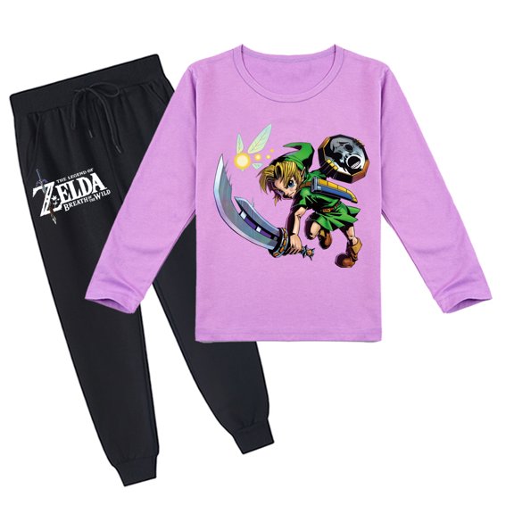 Unisex The Legend of Zelda Children's Outfit: Long Sleeve T-shirt and Pants, Comfy and Breathable, Spring Autumn