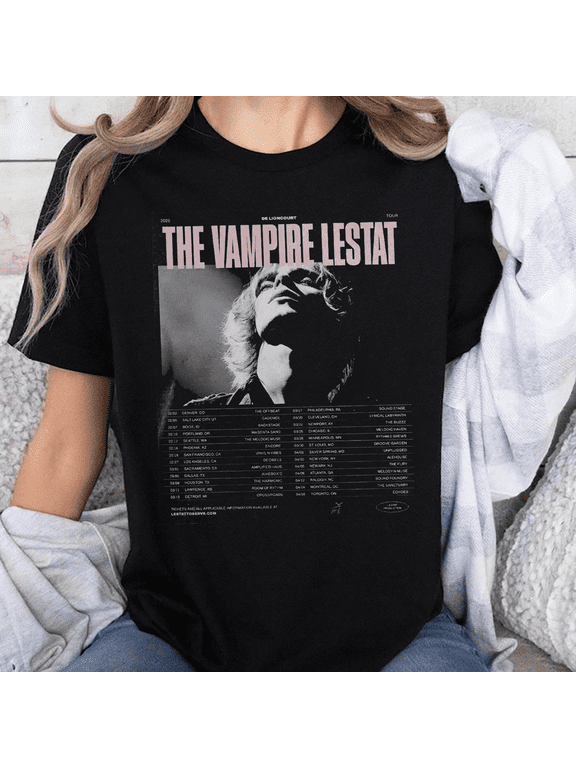 Unisex The Vampire Lestat Tour Graphic T-Shirt, Sizes S-5XL, Tbun Men's And Women's Graphic Tee 100% Cotton by TBun, Full Sizes S-5XL