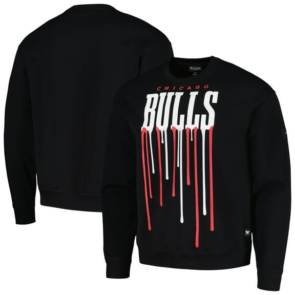 Unisex The Wild Collective Black Chicago Bulls Drip-Pullover Sweatshirt