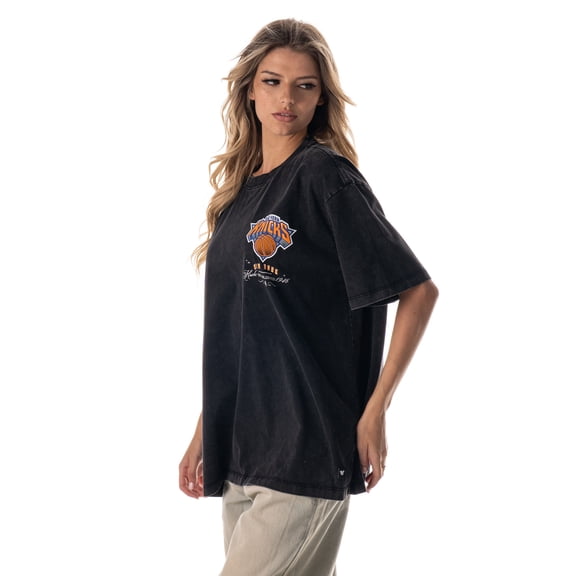 Unisex The Wild Collective  Black New York Knicks Oversized Streetwear T-Shirt