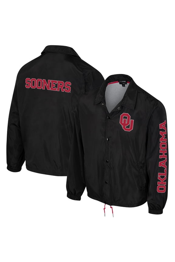 Unisex The Wild Collective Black Oklahoma Sooners Coaches Full-Snap Jacket