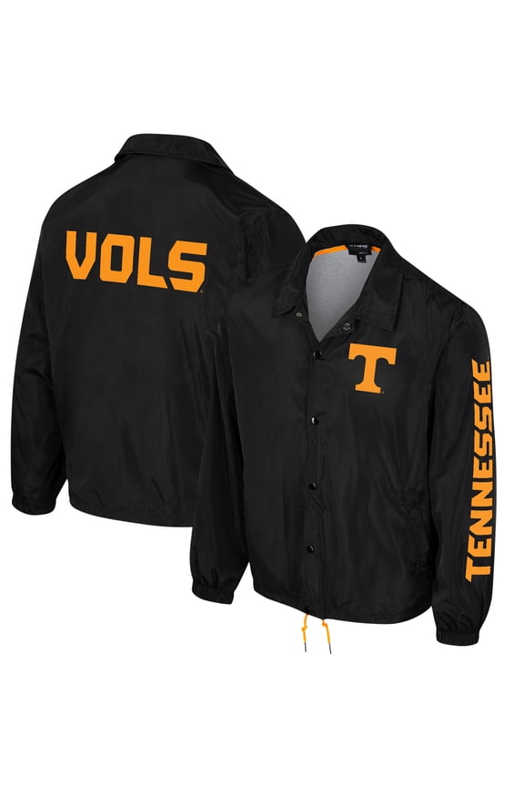 Unisex The Wild Collective Black Tennessee Volunteers Coaches Full-Snap Jacket