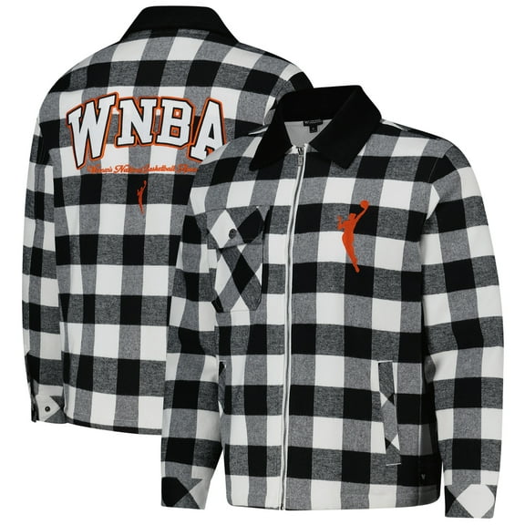 Unisex The Wild Collective Black/White WNBA Gear Flannel Full-Zip Shacket
