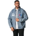 thumbnail image 1 of Unisex The Wild Collective Blue Philadelphia 76ers Coaches Full-Zip Denim Jacket, 1 of 3