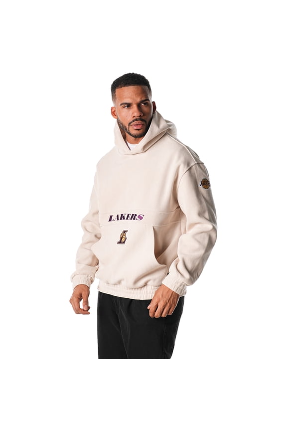 Unisex The Wild Collective  Cream Los Angeles Lakers Corduroy Tri-Blend Pullover Hoodie