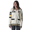 thumbnail image 1 of Unisex The Wild Collective  Cream Pittsburgh Penguins Jacquard Full-Zip Sweater, 1 of 4