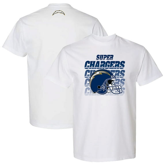 Unisex The Wild Collective White Los Angeles Chargers Super Chargers Scoop Neck T-Shirt