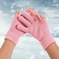 thumbnail image 1 of Unisex Thermal Knit Gloves for Fall and Winter, Touchscreen Compatible Split Finger Gloves, Creative Outdoor Gloves for Men and Women, All Season Acrylic Blend Windproof Gloves Pink, 1 of 3