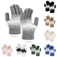 thumbnail image 1 of Unisex Thermal Knitted Gloves, Fleece Lined Winter Gloves with Five-Finger Design, Cold Weather Touchscreen Gloves for Men & Women, 1 of 4