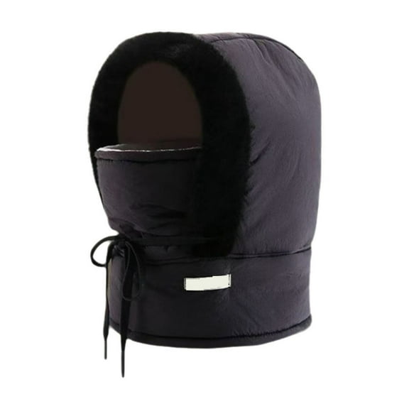 Unisex Thick Lined Warm Winter Hat with Face Mask - Fleece Lined Cold Weather Beanie, Windproof Ski Hat with Built-in Face Cover for Men Women Outdoor