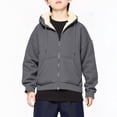 thumbnail image 1 of Unisex Thick Sherpa Lined Jackets Coats Teen Boys Girls Fleece Zip up Hoodie Warm Hooded Sweatshirts Winter Outwear, 1 of 5