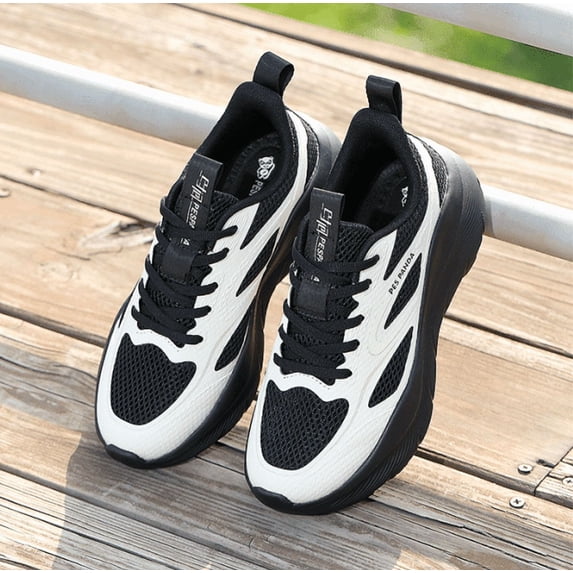 Unisex Thick Sole Running Shoes, Breathable Mesh Cushion Athletic Sneakers
