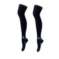 thumbnail image 1 of Unisex Thigh High Socks Womens Mens Nylon Running Closed Toe Stockings Support Pressure Seamless Sports Cushion Socks Navy, 1 of 6