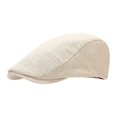 thumbnail image 1 of Unisex Thin Linen Newsboy Cap Lightweight Breathable Flat Hat Large‑Head Friendly Spring Summer Outdoor Sun‑Shade Casual Beret Head‑Accessory, 1 of 3