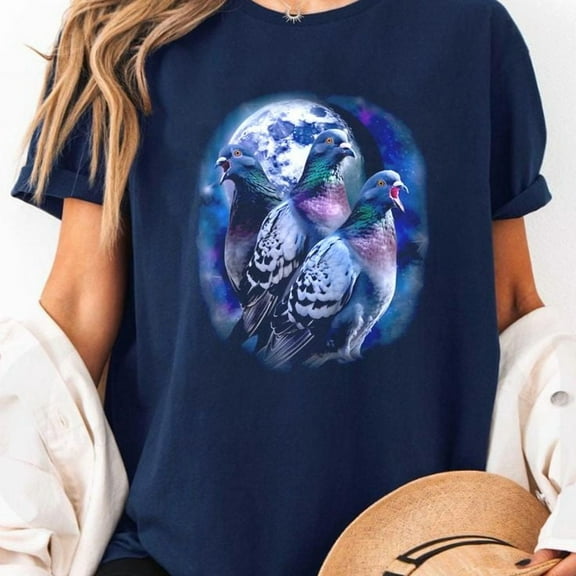 Unisex Three Pigeon Retro Graphic T-Shirt, Sizes S-5XL, Tbun