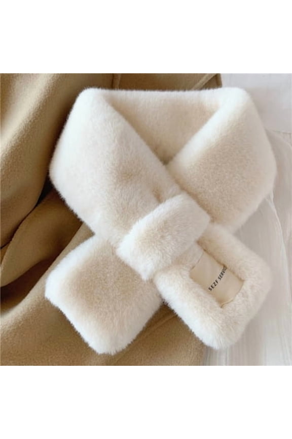 Unisex Through Faux Fake Artificial Fur Long Soft Warm Winter Scarf