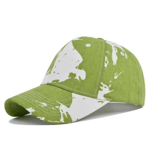 Unisex Tie Dye Baseball Cap Fashion Funny Print Adjustable Peaked Cap Outdoor Sports Couple Hats Adjustable Curved Brim Hats Sun