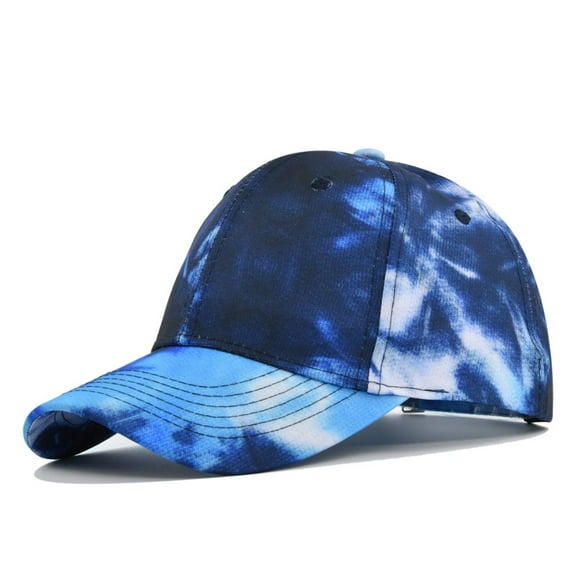 Unisex Tie Dye Baseball Cap Fashion Funny Print Baseball Cap Adjustable Peaked Cap Outdoor Sports Couple Hats Adjustable Curved Brim Hats Sun
