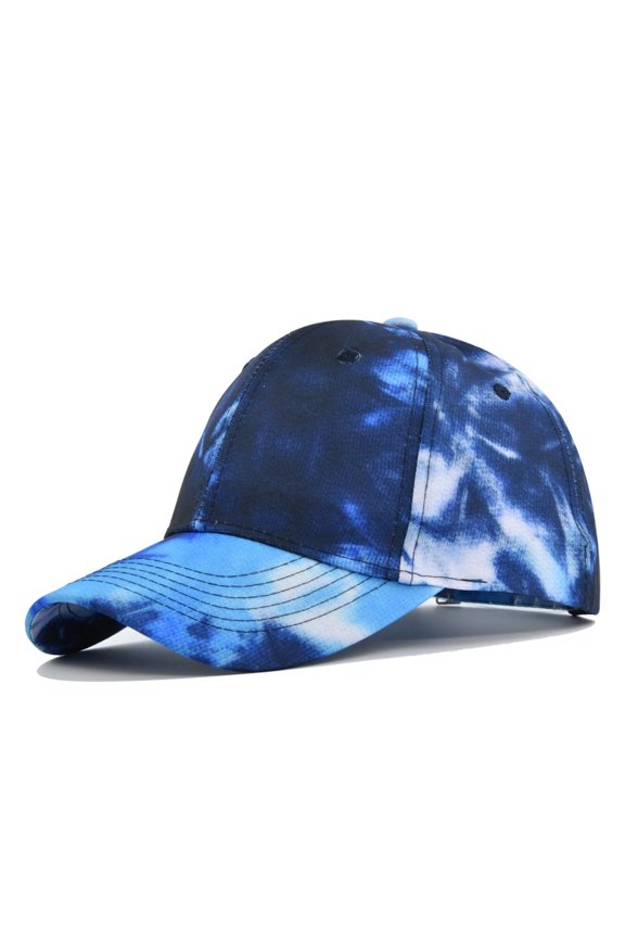 Unisex Tie Dye Baseball Cap Fashion Funny Print Baseball Cap Adjustable Peaked Cap Outdoor Sports Couple Hats Adjustable Curved Brim Hats Sun