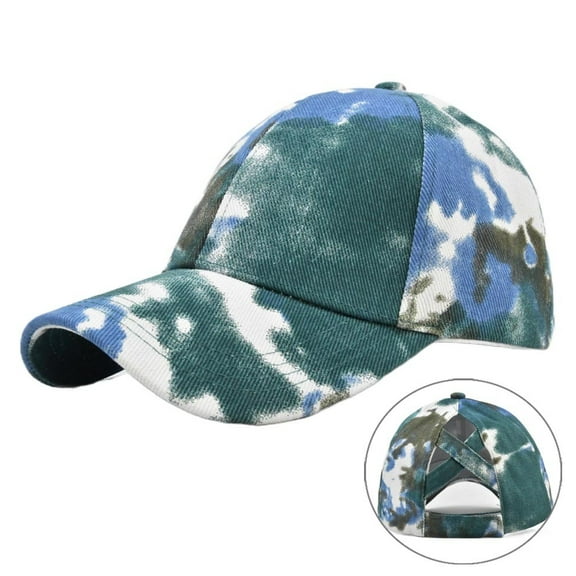 Unisex Tie Dye Baseball Cap Fashion Funny Print Baseball Cap Adjustable Peaked Cap Outdoor Sports Couple Hats Adjustable Curved Brim Hats Sun