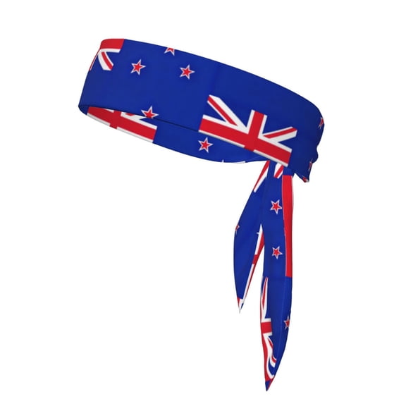 Unisex Tie Workout Headband New Nz Flag Moisture-Wicking Sports Headbands For Men Women