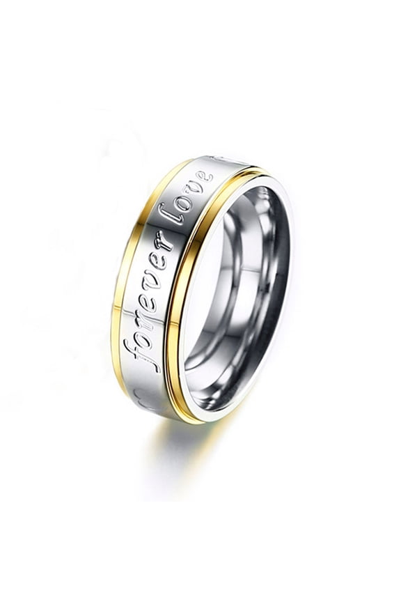 Unisex TitaniumAlloy Steel EngagementRing Heart Shaped Forever Anniversary Wedding Engagement Electroplated Gifts