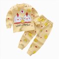 thumbnail image 1 of Unisex Toddler 2T 3T 4T 5T Fall Winter Printed Sleepwear Long Sleeve Top and Pants Casual Bedtime Pajama Set, 1 of 4