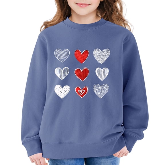 Unisex Toddler Boys Girls Casual Pullover, Kids Soft Casual Sweatshirt Toddler Love Print Tops Kids Fall Casual Sweatshirt Cotton Blend Kids Sweatshirt Soft Cotton Kids Tops, Navy 160