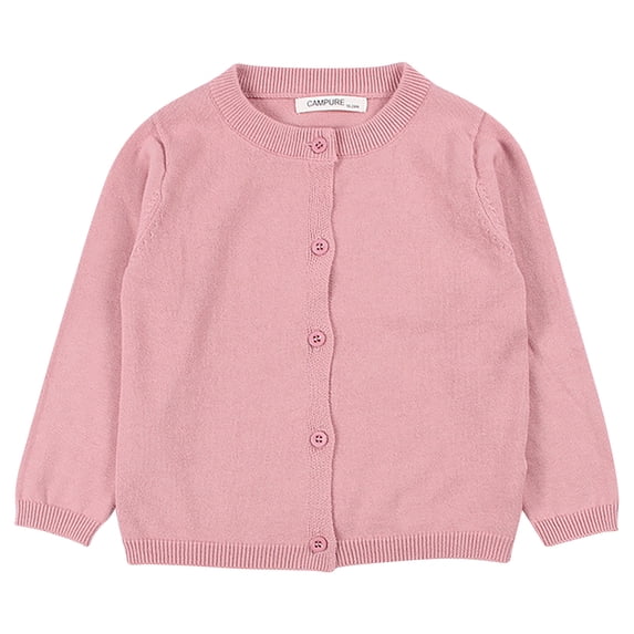 Unisex Toddler Candy Color Knit Cardigan, Solid Color Soft Warm Winter Sweater Coat for Infant Baby Boys Girls Daily Comfort Long Sleeve Outerwear Pink 18-24 Months