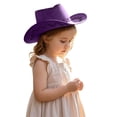 thumbnail image 1 of Unisex Toddler Kids Cowboy Hat Wide Brim Cowgirl Hat Western Themed Party Wear Summer Sun Hat for Boys Girls Purple One Size, 1 of 4