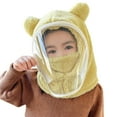 thumbnail image 1 of Unisex Toddler Kids Hat Scarf,Children's Winter Hat With Goggles Face Scarf & Cute Bear Headwear, Winter Thickened Pullover Cap Detachable Design For Cold Weather,Size:2-7 Years, 1 of 4