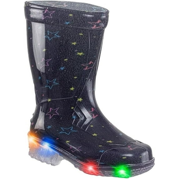 Unisex Toddler Kids Light Up Rain Boots PVC | Waterproof | Lighweight | Girls | Boys (Frans Star US 11.5)