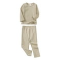 thumbnail image 1 of Unisex Toddler Pajamas Set Toddler Kids Solid Color Top Toddler Pants Toddler Fall 2 Pieces Outfit Childrens Christmas Pajamas for Little Girls Boys 7-8 Years, 1 of 2