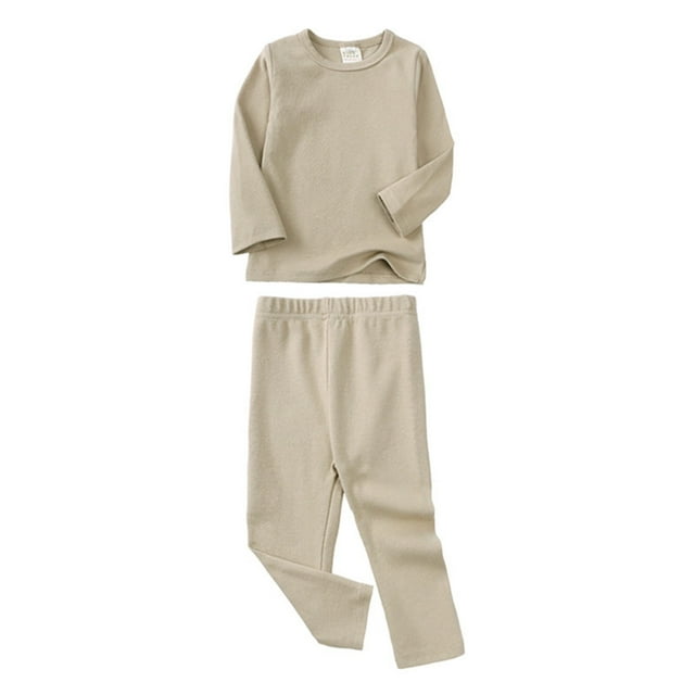 Unisex Toddler Pajamas Set Toddler Kids Solid Color Top Toddler Pants Toddler Fall 2 Pieces Outfit Childrens Christmas Pajamas for Little Girls Boys 7-8 Years