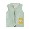 thumbnail image 1 of Unisex Toddler Reversible Cartoon Warm Vest, Reversible Cartoon Vest Spring Baby Outerwear Sleeveless Baby Outerwear Toddler Baby Warm Vest Toddler Daily Outerwear, Green C, 1 of 4