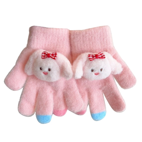 Unisex Toddler Winter Gloves Soft Warm Full Finger Gloves with 3D Animal Decor Boys Girls Gloves for Snow Outdoor Play Daily Use