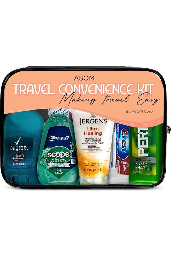 Unisex Toiletry Travel Kit, TSA Approved Personal Care Toiletries Hygiene Essentials Set, 20 Piece