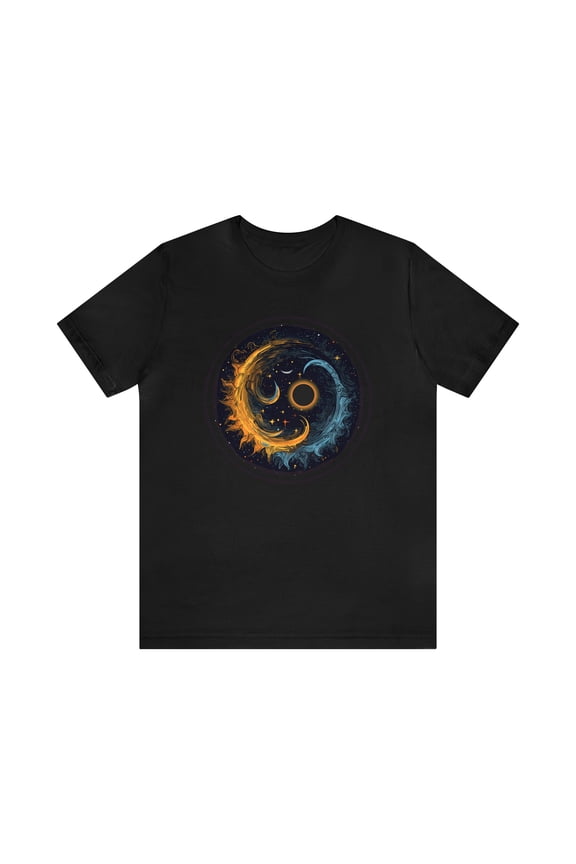 Unisex Total Solar Eclipse T-shirt, Boho Sun Moon, Cool Design & Graphic