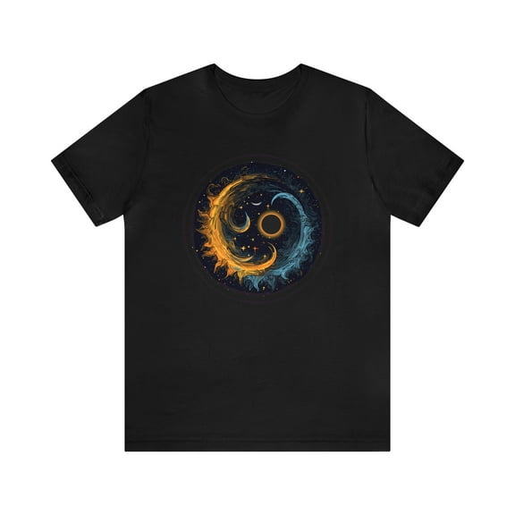 Unisex Total Solar Eclipse T-shirt, Boho Sun Moon, Cool Design & Graphic