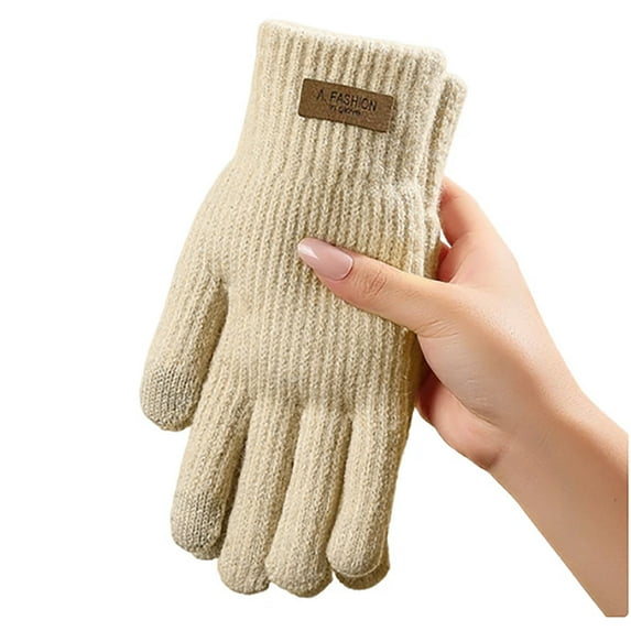 Unisex Touch Screen Winter Gloves – Thick Fleece-Lined Knit Gloves for Men & Women | Windproof, Thermal Cycling & Outdoor Gloves with Elastic Cuffs – All-Day Warmth and Phone Use