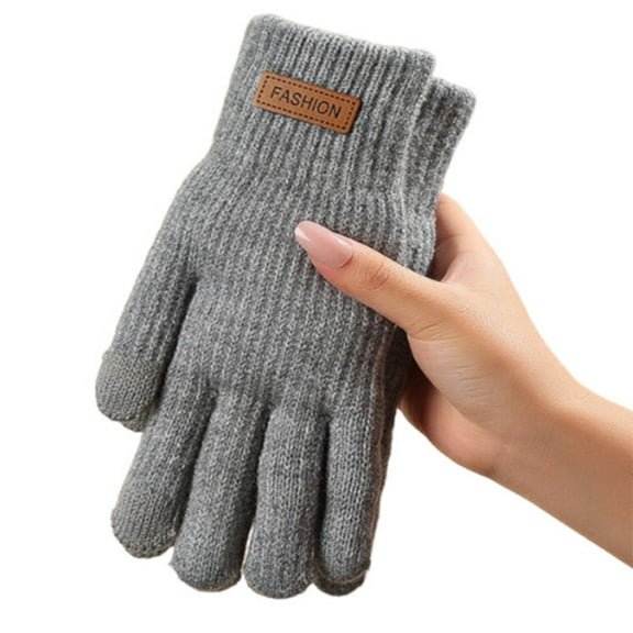 Unisex Touch Screen Winter Gloves – Thick Fleece-Lined Knit Gloves for Men & Women | Windproof, Thermal Cycling & Outdoor Gloves with Elastic Cuffs – All-Day Warmth and Phone Use