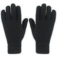 thumbnail image 1 of Unisex Touchscreen Knit Gloves, Couples Plush Lined Warm Gloves, All Finger Thermal Gloves for Cycling, Thickened Winter Gloves for Men and Women, Cold Weather Riding Gloves Black, 1 of 3