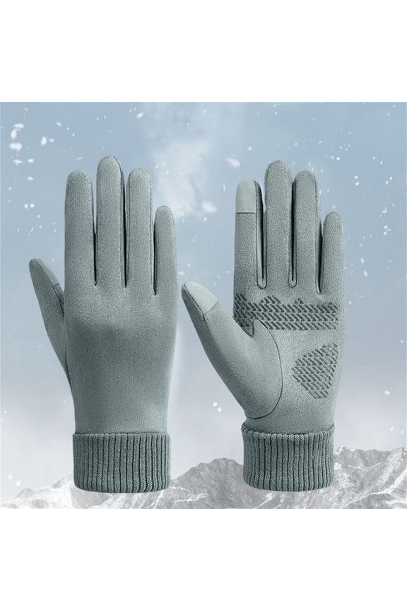 Unisex Touchscreen Winter Gloves, Windproof Thermal Gloves with Fleece Lining for Cycling Skiing, Non-Slip Grip for Running Hiking Driving and Cold Weather Activities - Blue