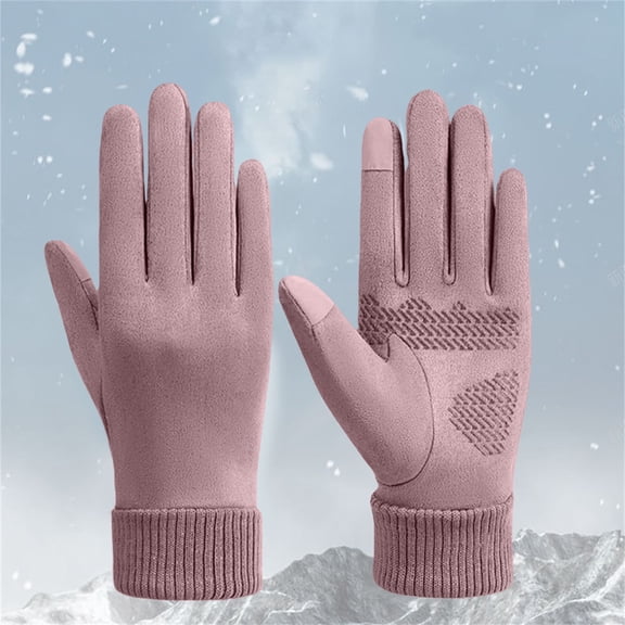 Unisex Touchscreen Winter Gloves, Windproof Thermal Gloves with Fleece Lining for Cycling Skiing, Non-Slip Grip for Running Hiking Driving and Cold Weather Activities - Purple