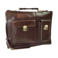 thumbnail image 1 of Unisex Toure Leather Briefcase Walnut Brown, 1 of 2