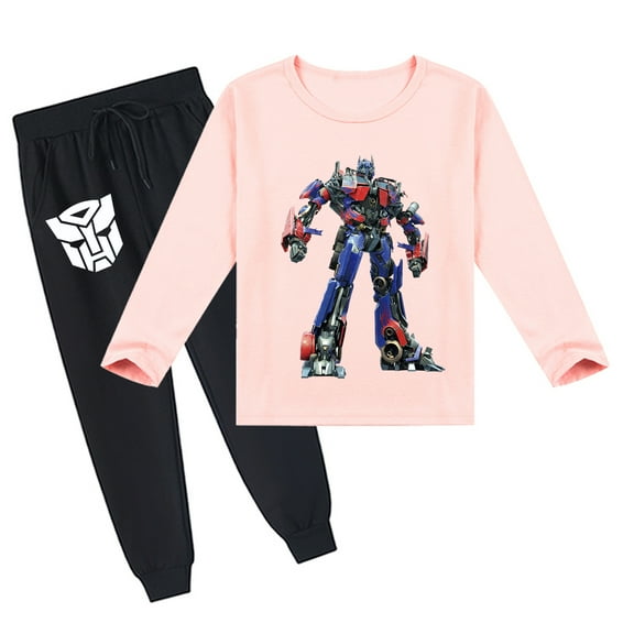 Unisex Transformers Children's Outfit: Long Sleeve T-shirt and Pants, Comfy and Breathable, Spring Autumn