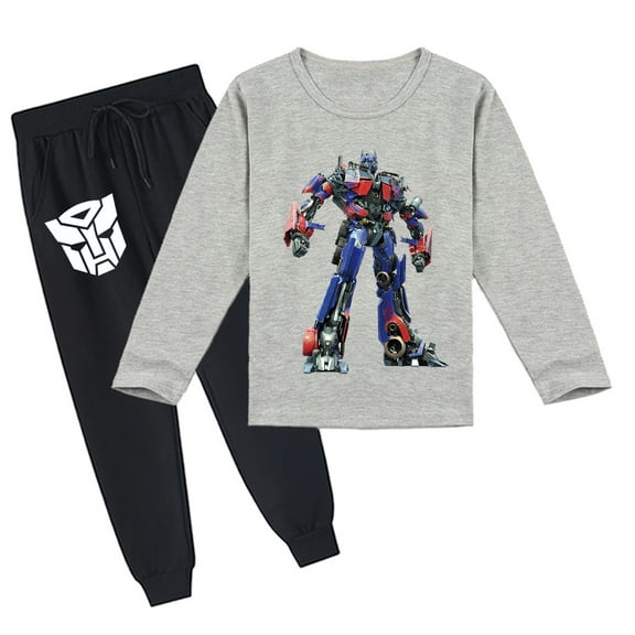 Unisex Transformers Children's Outfit: Long Sleeve T-shirt and Pants, Comfy and Breathable, Spring Autumn