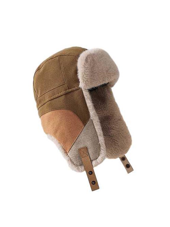 Unisex Trapper Hat Women Men Winter Warm Thick Fleece Lined Russian Romber Faux Fur Ear Flap Ski Cap Headwear