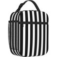 thumbnail image 1 of Unisex Travel Lunch Bags for Reusable Lunch Box Funny Lunch Cooler Bags for Work/Picnic/Office/Hiking/Outdoor/Camping/Fishing, for Black White Striped, 1 of 6